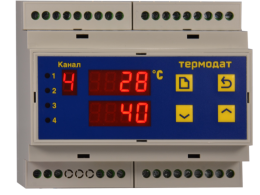 Четырехканальный ПИД-регулятор температуры, аварийный сигнализатор Термодат-11М6-Р6