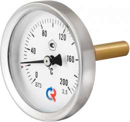 Термометры биметаллические БТ, серия 211 осевое присоединение диаметр 63,80,100,150 мм