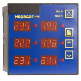Электронный регистратор силы переменного тока и напряжения трехфазный Мерадат-М3ВА1 