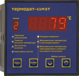 Блок контроля температур сухого трансформатора Термодат-11М3Т1, БКТ
