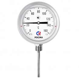 Термометры биметаллические коррозионностойкие БТ серия 220 радиальное присоединение диаметр 100 мм с возможностью гидрозаполнения